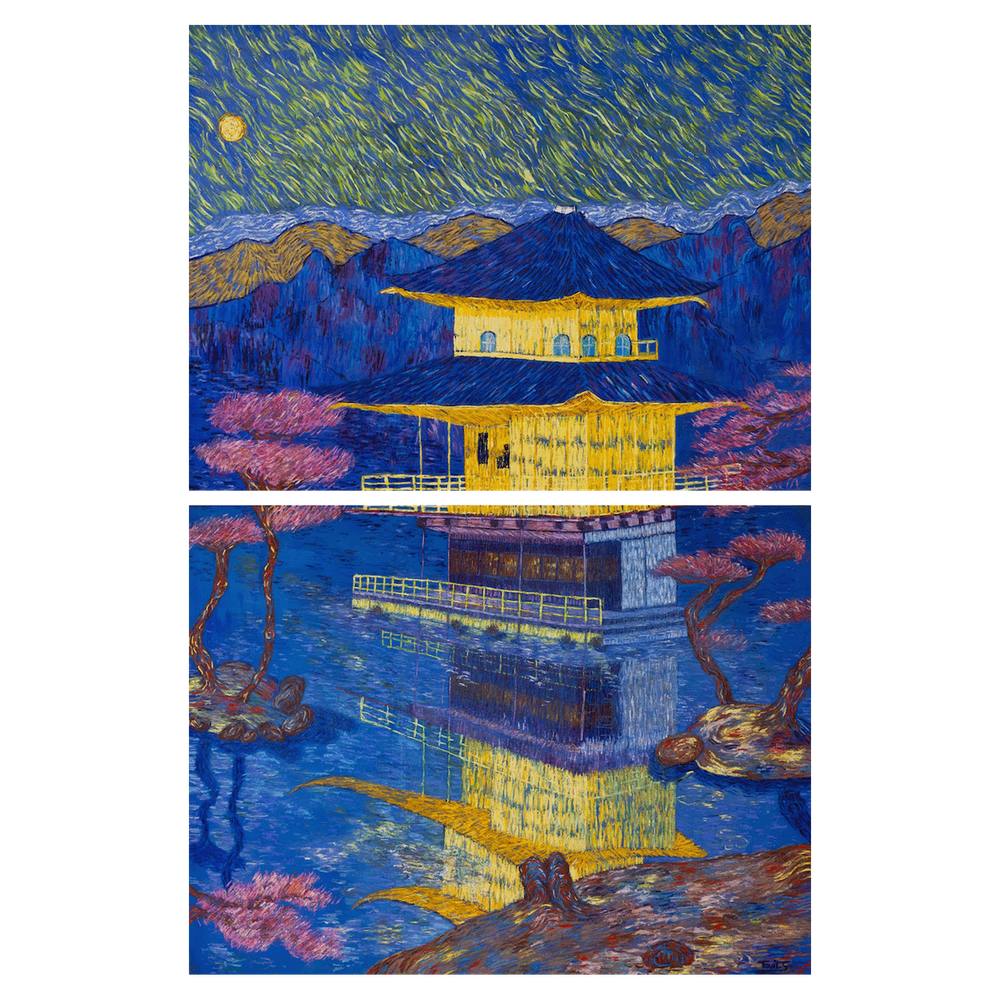 Kinkaku-Ji Golden Temple by Touils (2024) | Contemporary Painting
