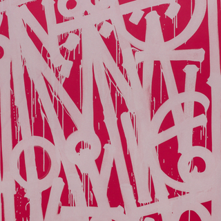 Ice Cream (2025) by RETNA, his script worked in acrylic, enamel and diamond dust on canvas, its RETNA meaning left open to every viewer.