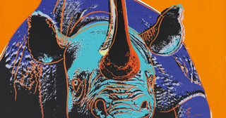 Among some of the most famous Pop Art paintings and prints is this Black Rhinoceros, From Endangered Species (1983), by Andy Warhol.
