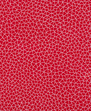 This red and white web of lines called Infinity Nets (WR) by famous repeat pattern artist Yayoi Kusama is a classic example of the art of repetition
