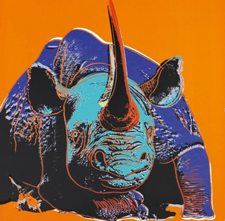 Among some of the most famous Pop Art paintings and prints is this Black Rhinoceros, From Endangered Species (1983), by Andy Warhol.