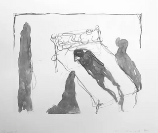 Tracey Emin drawings featuring expressive, gestural linework capturing intimate emotional states.