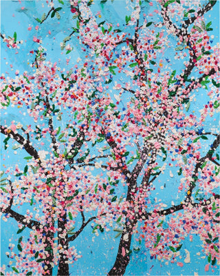 This limited edition fine art print by Damien Hirst, Politeness (2021), is a Laminated Giclée Print on Aluminium Composite Panel, depicting cherry blossoms against a blue sky