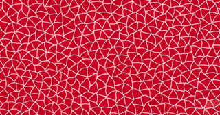 This red and white web of lines called Infinity Nets (WR) by famous repeat pattern artist Yayoi Kusama is a classic example of the art of repetition
