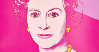 A colourful Andy Warhol limited edition art print, Queen Elizabeth II of the United Kingdom, from Reigning Queens (Royal Edition) (1985), is from a Royal Edition of 5