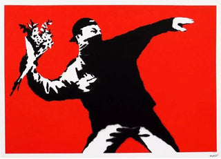 Banksy, Love is in the Air (Signed), 2003 contemporary Print by the British Artist.
