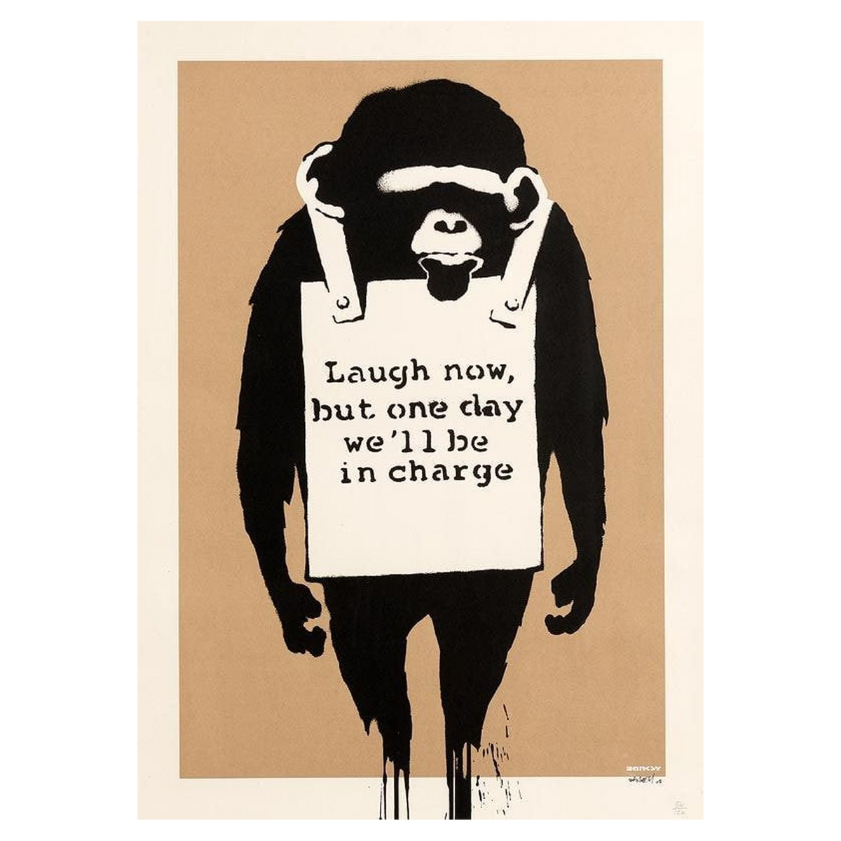 Laugh Now (Signed) by Banksy (2004) | Contemporary Print – Maddox