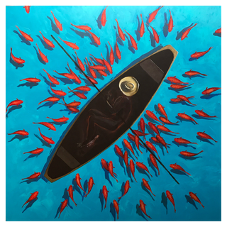 Pedro Ruiz, Camouflage, 2016 contemporary Painting by the Colombian Artist.