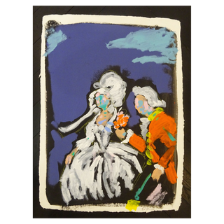 Bradley Theodore, Courting the Wife, 2016 contemporary Works on Paper by the Caribbean Artist.