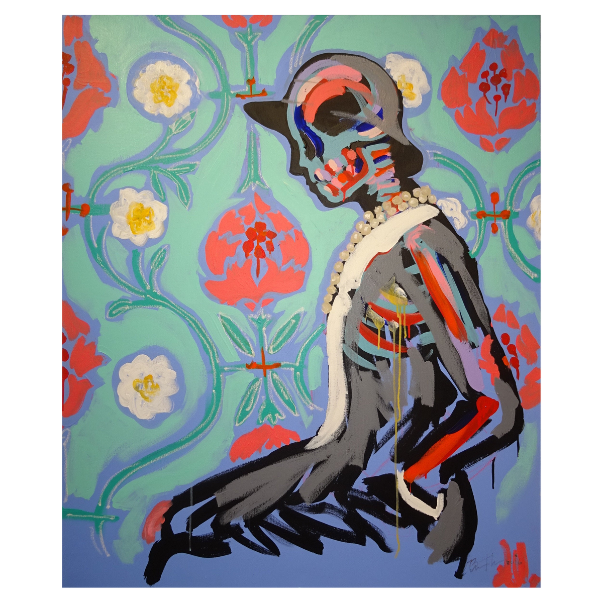 Coco in Flowers by Bradley Theodore (2016) | Contemporary Painting