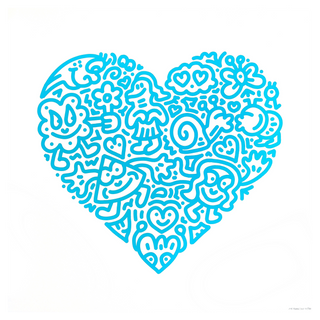 Pop Heart (Aqua) by Mr. Doodle, 2021 – Prints artwork