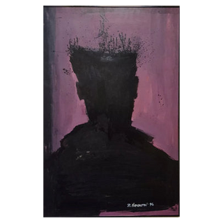 Purple and Black Shadow Head Portrait (Basquiat) by Richard Hambleton, 1996 – Painting artwork