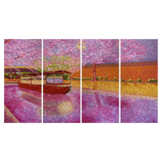Cherry Rain on the Fushimi River by Touils, 2024 – Painting artwork