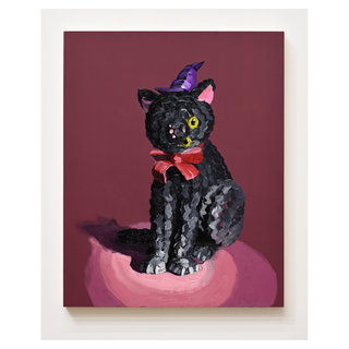 Black Cat with a Hat by Brent Estabrook, 2023 – Painting artwork
