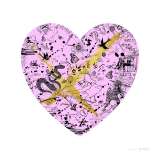 She Came to Break Hearts Pink / Gold by Joseph Klibansky, 2020 – Prints artwork