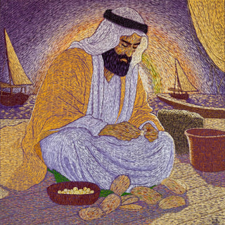 Touils, Pearl Ritual, Bahrain, 2025 contemporary Painting by the Moroccan Artist.