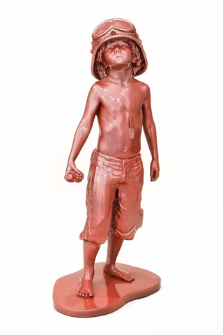 Schoony, Half Size Boy Soldier (Rose Prismatic), 2022 contemporary Sculpture by the British Artist.