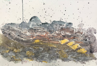 Simafra, Paesaggio 10, 2023 contemporary Works on Paper by the Italian Artist.