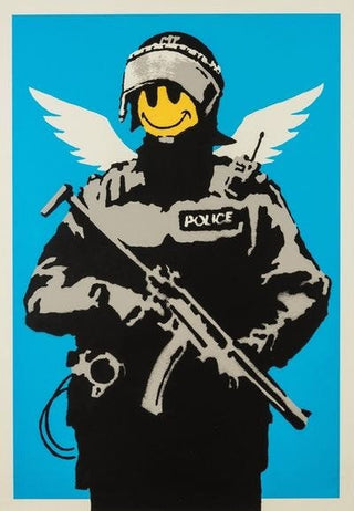 Banksy, Flying Copper, 2004 contemporary Print by the British Artist.
