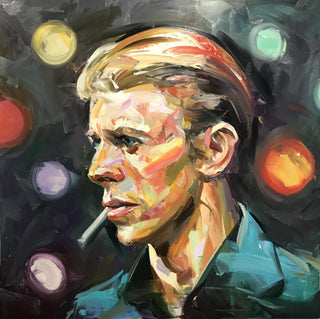 Paul Wright, Bowie Side Profile, 2017 contemporary Painting by the British Artist.