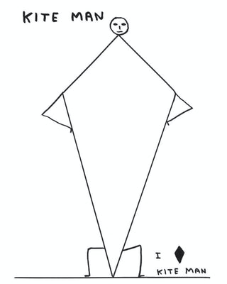 David Shrigley, Untitled (kite man), 2018 contemporary Works on Paper by the British Artist.