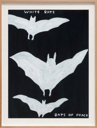 David Shrigley, White Bats, 2019 contemporary Works on Paper by the British Artist.
