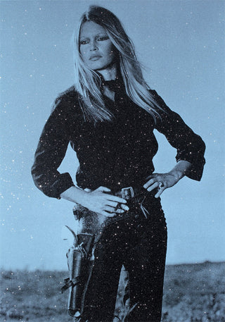 Russell Young, Bardot Cowgirl (Desert Sky Blue), 2025 contemporary Print by the British Artist.