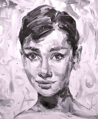 Paul Wright, Audrey in Purple, 2017 contemporary Painting by the British Artist.
