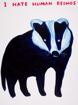 David Shrigley, I Hate Human Beings (Badger), 2021 contemporary Print by the British Artist.