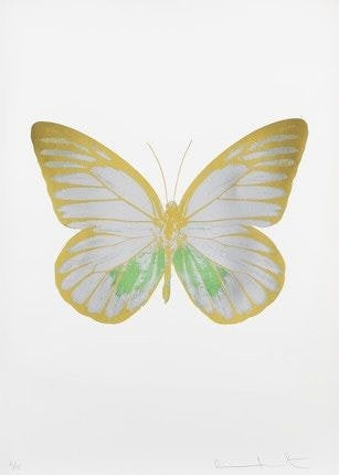 Damien Hirst, The Souls I - Oriental Gold/Silver Gloss/Leaf Green, 2010 contemporary Print by the British Artist.