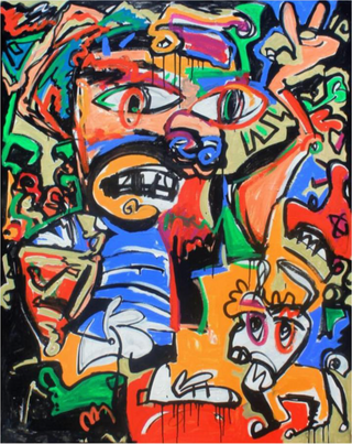 Fika Leon, With My Pet, 2020 contemporary Painting by the Indonesian Artist.