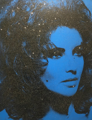 Russell Young, Liz Taylor - Mediterranean Blue & Black, 2023 contemporary Print by the British Artist.