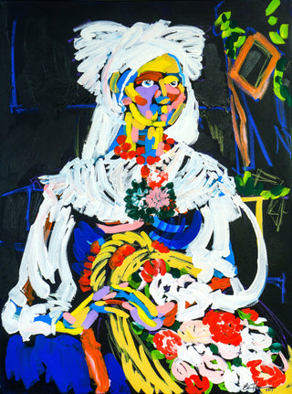 Bradley Theodore, Flowers and Love, 2017 contemporary Painting by the Caribbean Artist.