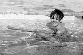 Terry O'Neill, Audrey Hepburn in Pool, Black & White, 1966 contemporary Works on Paper by the British Artist.