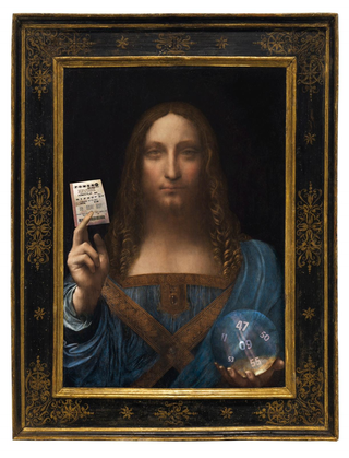 The Connor Brothers, Lottery Salvator Mundi, 2022 contemporary Painting by the British Artist.