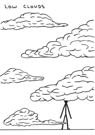 David Shrigley, Untitled (low clouds), 2018 contemporary Works on Paper by the British Artist.