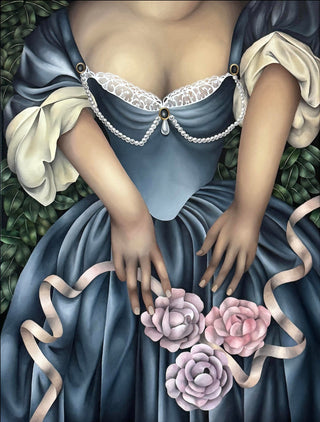 Celine Ali, Adornment in Blue, 2026 contemporary Painting by the Romanian Artist.