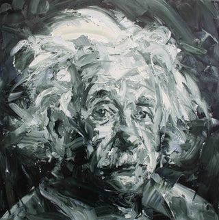 Paul Wright, Albert Einstein, 2017 contemporary Painting by the British Artist.