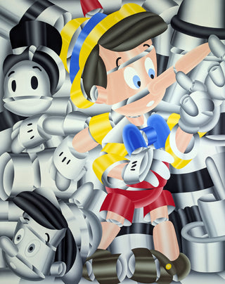 Geoffrey Bouillot, Strings of Deception, 2023 contemporary Painting by the French Artist.