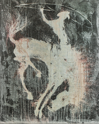 Richard Hambleton, Horse & Rider, 2006 contemporary Painting by the Canadian Artist.