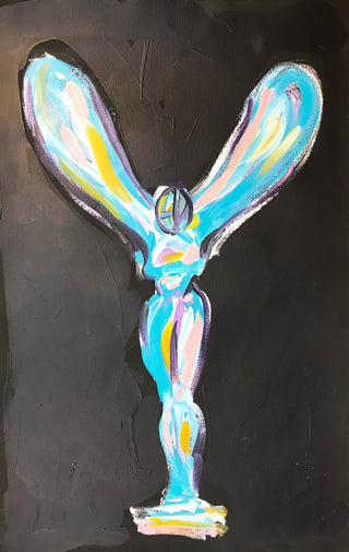 Bradley Theodore, Skull of Ecstasy (Blue on Black), 2017 contemporary Works on Paper by the Caribbean Artist.
