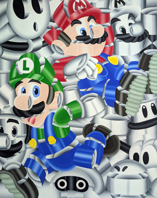 Geoffrey Bouillot, Pixel Pursuit, 2020 contemporary Painting by the French Artist.