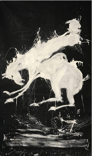 Richard Hambleton, Horse & Rider, 2018 contemporary Painting by the Canadian Artist.