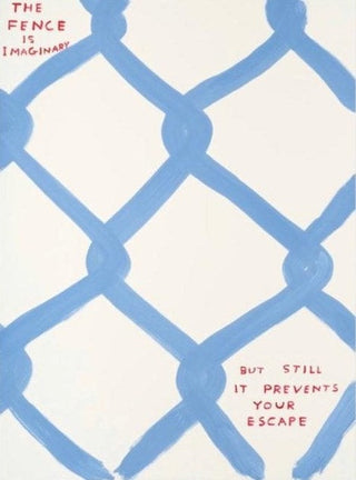 David Shrigley, Untitled (The Fence is Imaginary), 2022 contemporary Works on Paper by the British Artist.