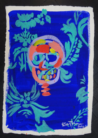 Bradley Theodore, Blissful Skull 2, 2016 contemporary Works on Paper by the Caribbean Artist.