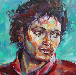 Paul Wright, Michael Jackson Commission, 2017 contemporary Painting by the British Artist.