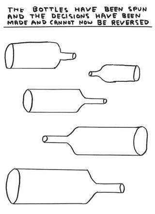 David Shrigley, Untitled (The bottles have been spun), 2018 contemporary Works on Paper by the British Artist.