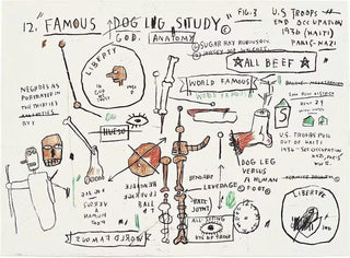 Jean-Michel Basquiat, Dog Leg Study, 2019 contemporary Print by the American Artist.