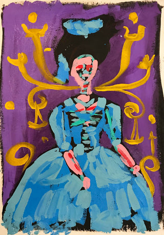 Bradley Theodore, Marie Antoinette Purple, 2017 contemporary Works on Paper by the Caribbean Artist.
