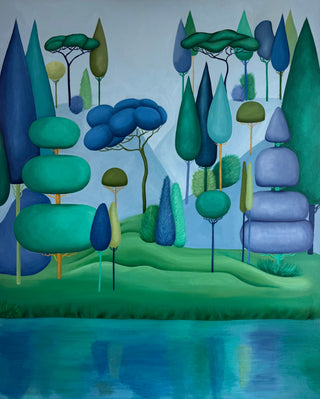 Mina Alikhani, Pentatonic Forest, 2025 contemporary Painting by the American Artist.